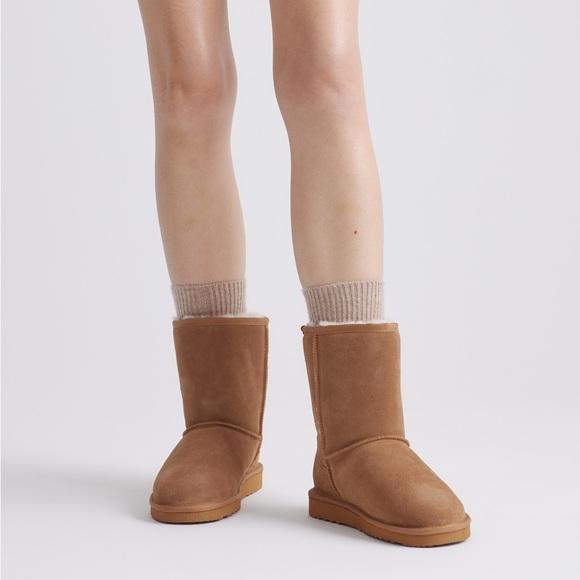 Quince women’s Australian Shearling Mid-Calf genuine suede Boot tan size 9 - Picture 1 of 8